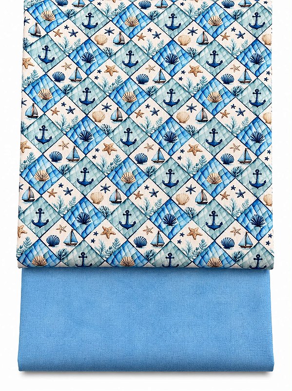 Kit TC384 - Tricoline Coleção Oceano - Ancoras