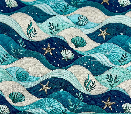 TC385 - Tricoline Coleção Oceano - Ondas do Mar Verde