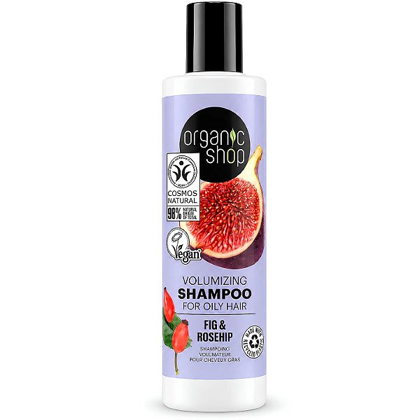 Shampoo para Cabelo Oleoso Vegano - Óleo de Rosa Mosqueta e Figo Organic Shop (280 ml)