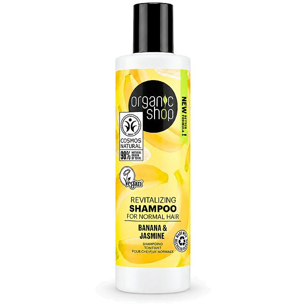 Shampoo para Cabelo Quebradiço Vegano - Banana e Jasmin Organic Shop (280 ml)