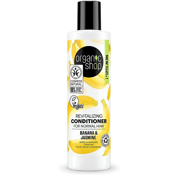 Condicionador para Cabelo Quebradiço Vegano - Banana e Jasmin Organic Shop (280 ml)