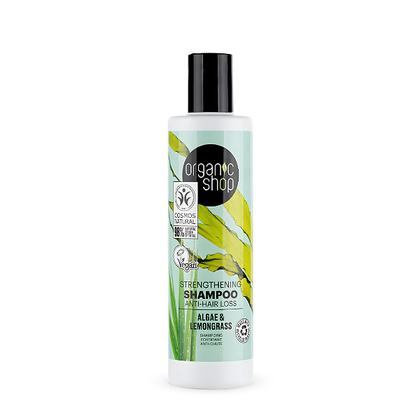 Shampoo Antiqueda Fortalecedor Vegano - Capim Limão e Algas Organic Shop (280 ml)