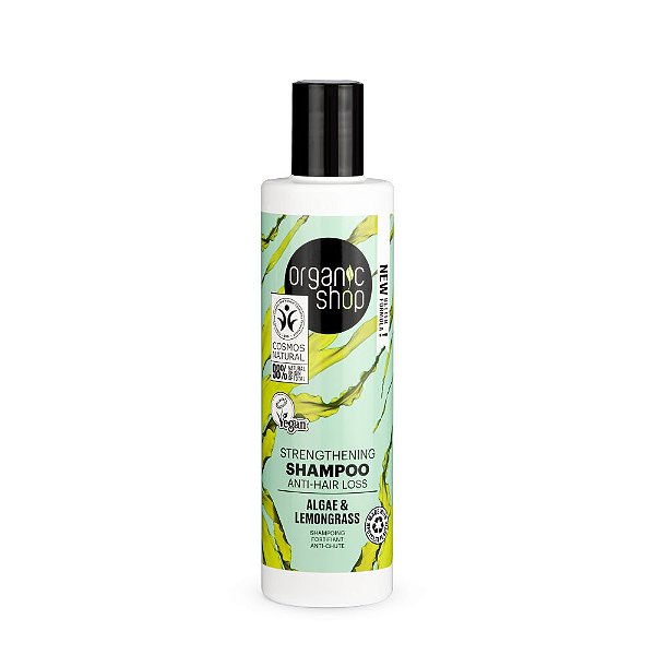 Shampoo Antiqueda Fortalecedor Vegano - Capim Limão e Algas Organic Shop (280 ml)