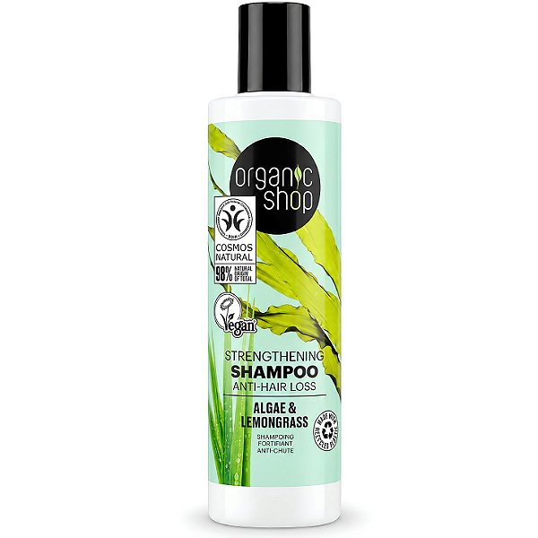 Shampoo Antiqueda Fortalecedor Vegano - Capim Limão e Algas Organic Shop (280 ml)