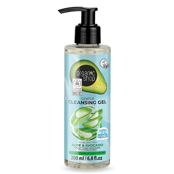 Gel de Limpeza Facial - Aloe Vera e Abacate Organic Shop (200 ml)