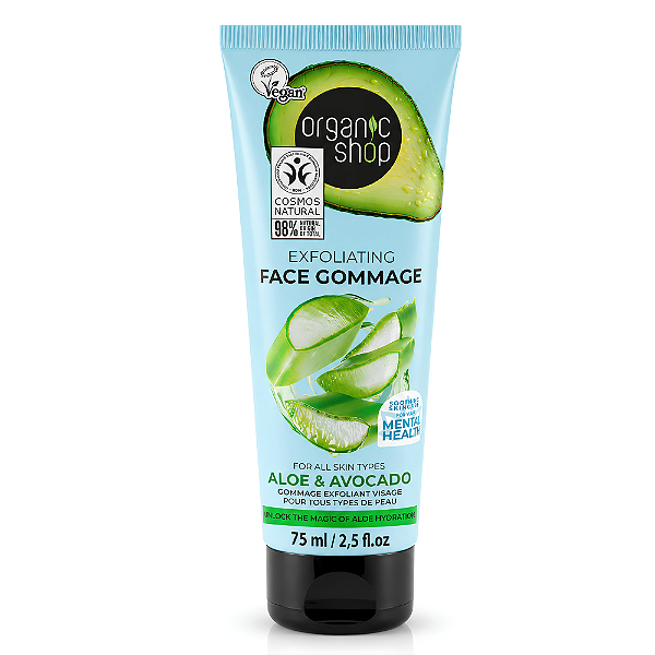 Esfoliante para o Rosto - Aloe Vera e Abacate Organic Shop (75 ml)