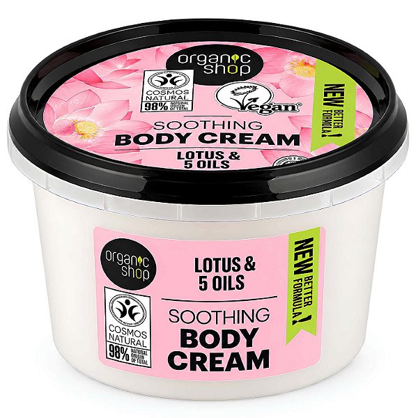 Creme Hidratante Corporal - Lótus e 5 Óleos Organic Shop (250 ml)