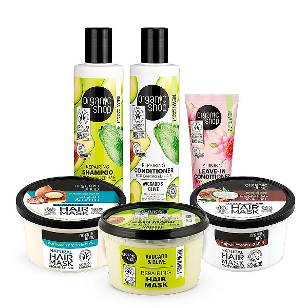 Kit Cronograma Capilar Avançado base Reconstrução Organic Shop