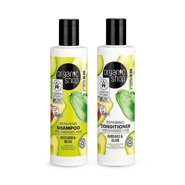 Kit shampoo e Condicionador Reconstrução Cabelo Danificado Organic Shop