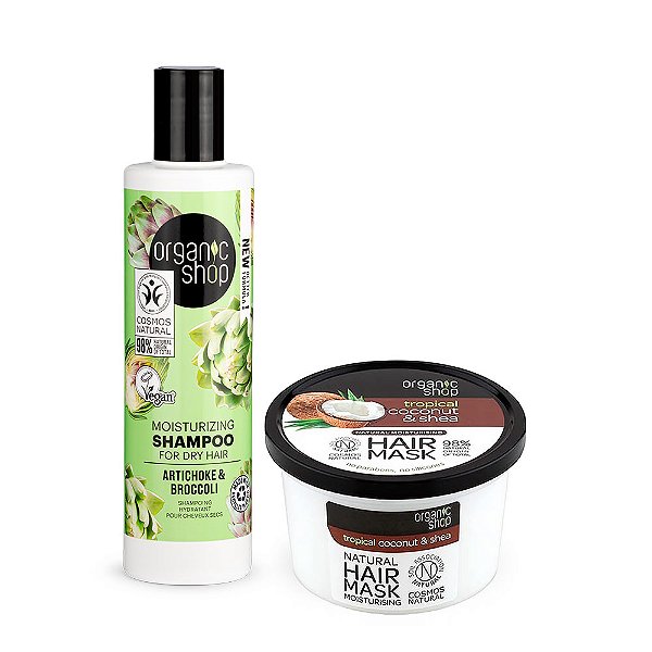 Kit Shampoo e Máscara Hidratação Cabelo Seco Organic Shop