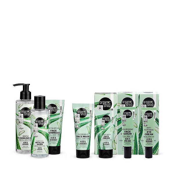 Kit Facial Max Organic Shop - Aloe Vera + Abacate