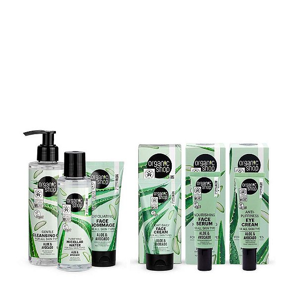 Kit Facial Superior Organic Shop - Aloe Vera + Abacate