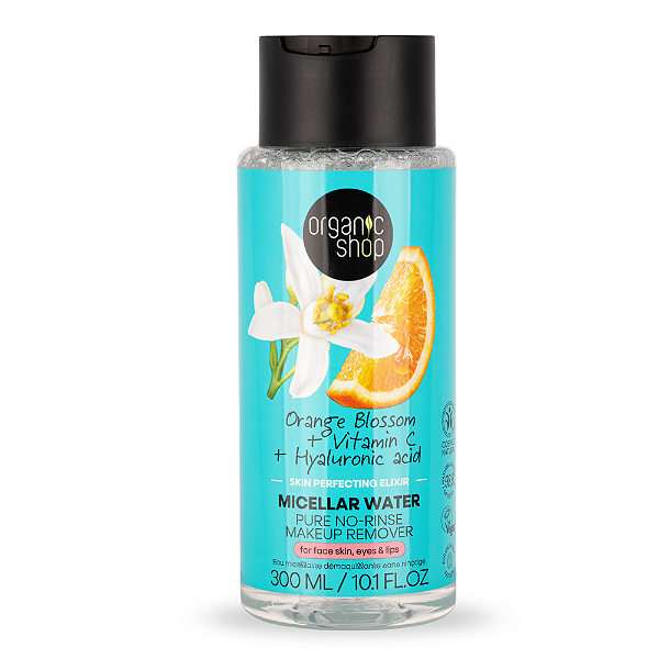 Água Micelar Demaquilante com Flor de Laranjeira + Vitamina C + Ácido Hialurônico Organic Shop (300 ml)