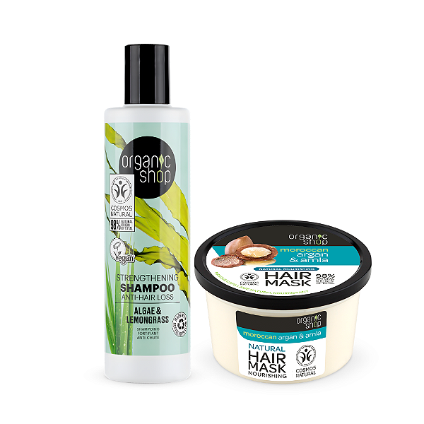 Kit Antiqueda Shampoo + Máscara Organic Shop