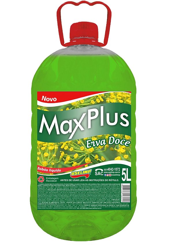 Max Plus Sabão Liq.Erva Doce Pet 4X5L