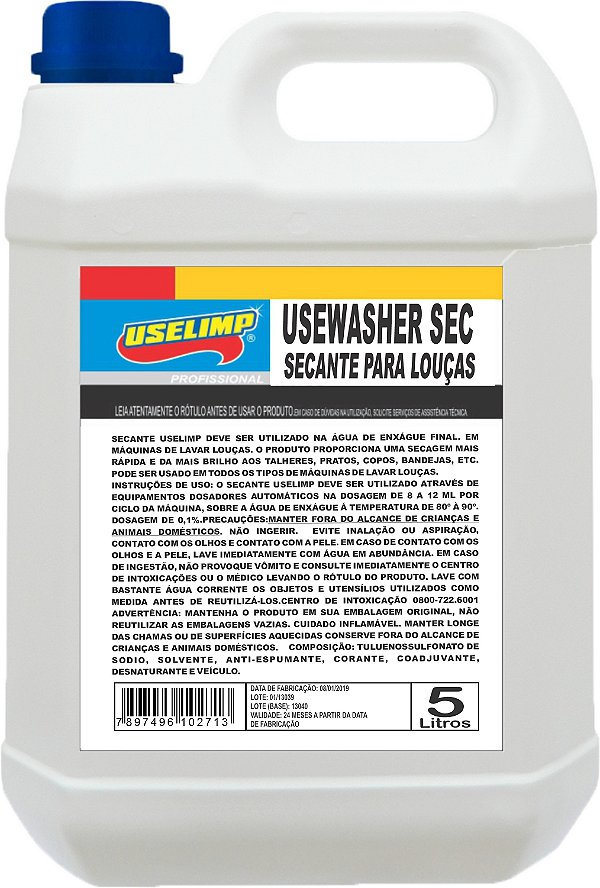 USEWASHER Secante para Louças 3X5L