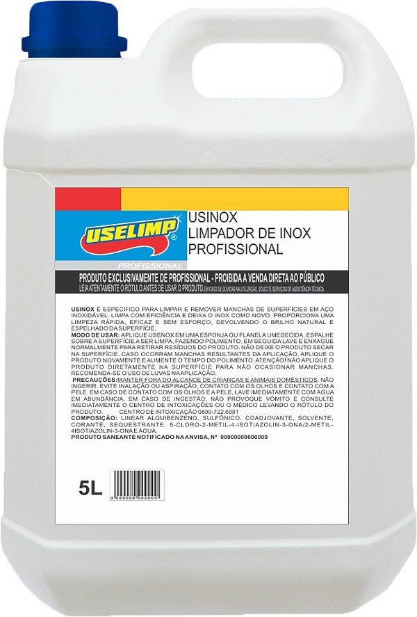 USINOX Limpador De Inox Profissional 3X5L