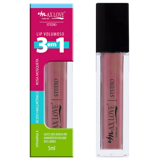 Lip Gloss Volumoso Max Love 3 em 1 - 301 Translúcido
