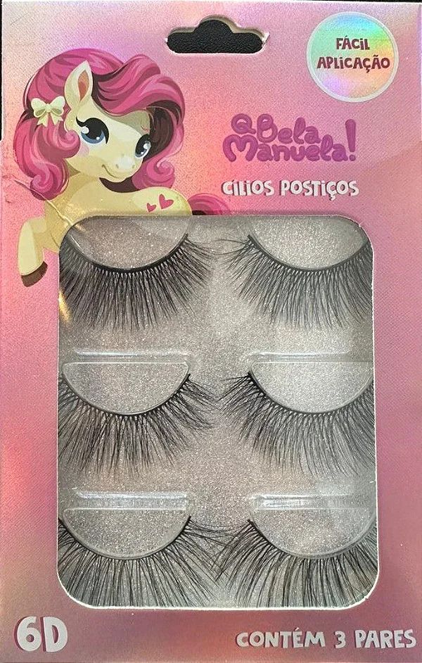 Cartela Cílios Postiços QBela Manuela com 3 Pares QBM-612