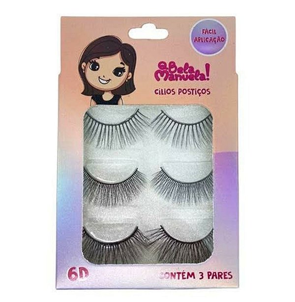 Cartela Cílios Postiços QBela Manuela com 3 Pares QBM-616