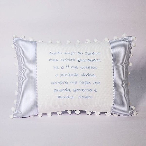 Almofada Oração Santo Anjo Azul
