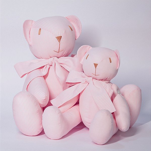 Conjunto de Ursos de Pano Articulados Rosa