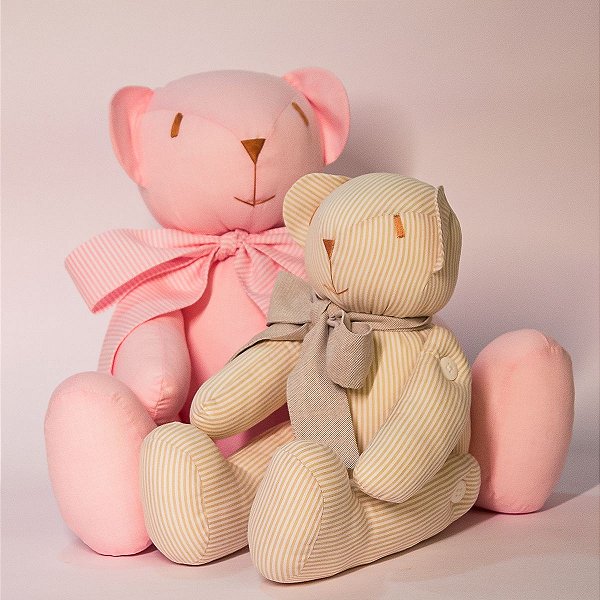 Conjunto de Ursos para quarto de bebê rosa e bege