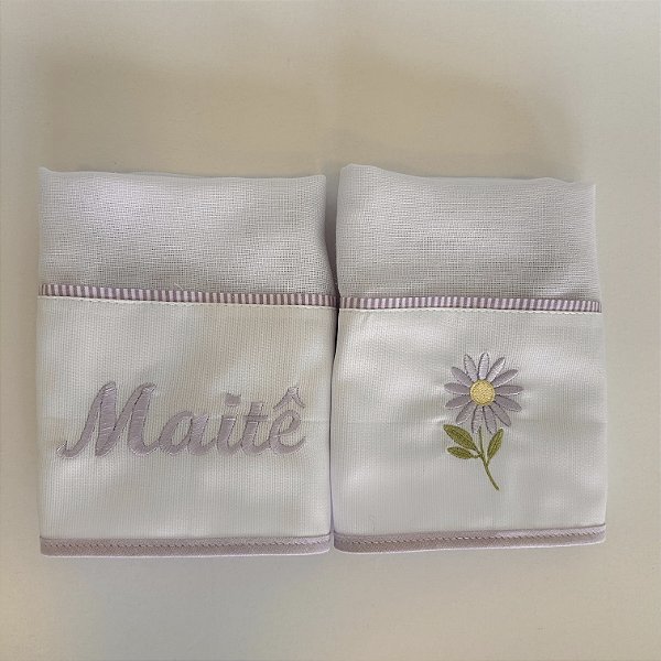 Conjunto de fralda de boca margarida lilás