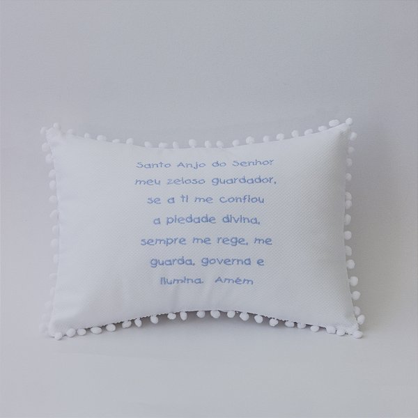 Almofada Oração Santo Anjo - Azul