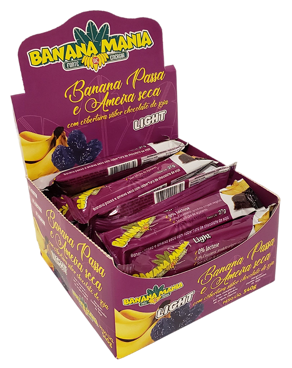 Bananinha Com Ameixa e Chocolate Vegano Sem Lactose Sem Glúten Zero Açúcar 20x27g