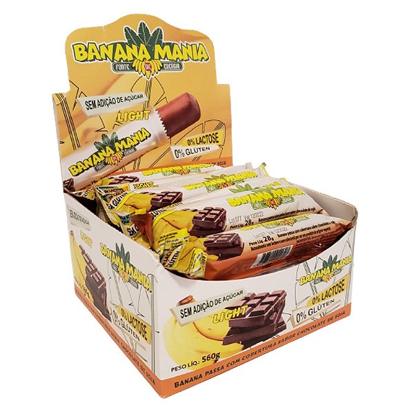 Bananinha Com Chocolate Vegano Sem Lactose Sem Glúten Zero Açúcar 20x28g