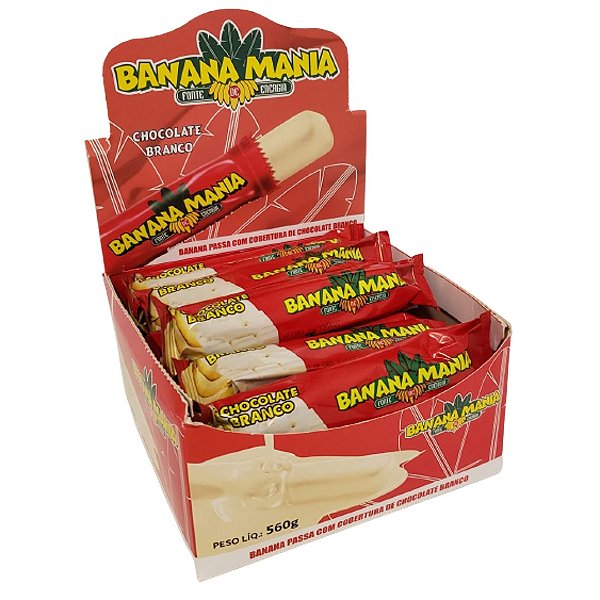 Bananinha Com Chocolate Branco 20x28g - Banana Mania