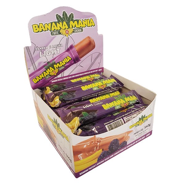 Bananinha Com Ameixa Seca e Chocolate Ao Leite Light Sem Adição de Açúcar Sem Glúten 20x27g