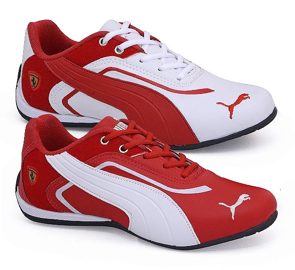 Kit 2 Tênis Puma Ferrari New Vermelho Branco e Branco Vermelho Masculino -  Bozzo Shoes