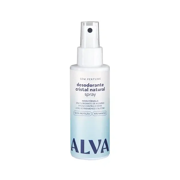 Desodorante Spray Cristal Natural Sem Perfume Vegano 120Ml - Alva