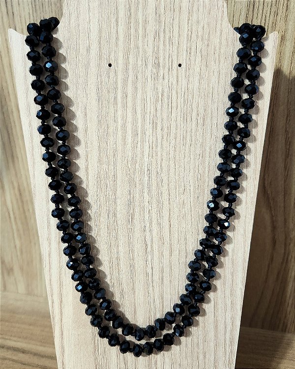Colar Cristal Preto Longo