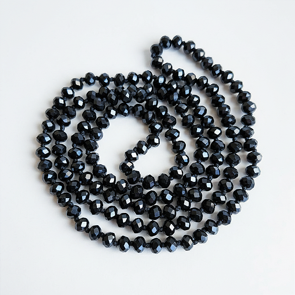 Colar Cristal Preto Longo