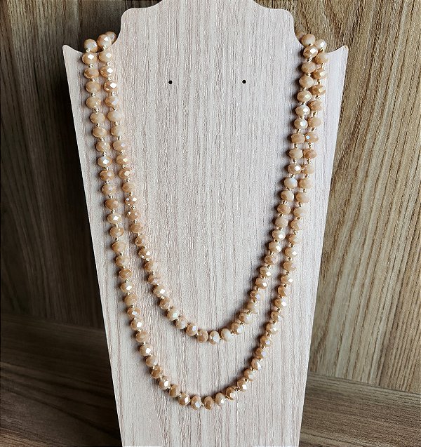 Colar Cristal Caramelo Longo