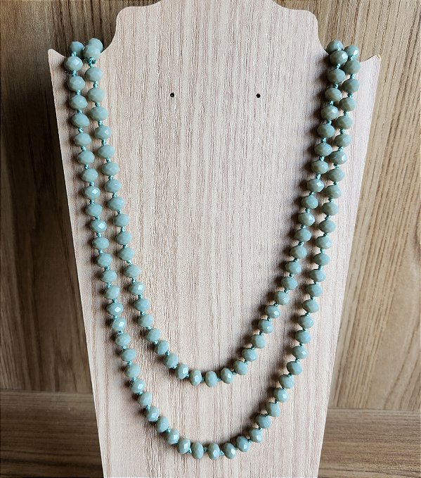 Colar Cristal Verde Militar Longo