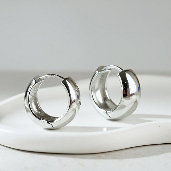 Brinco Argola Click Ródio