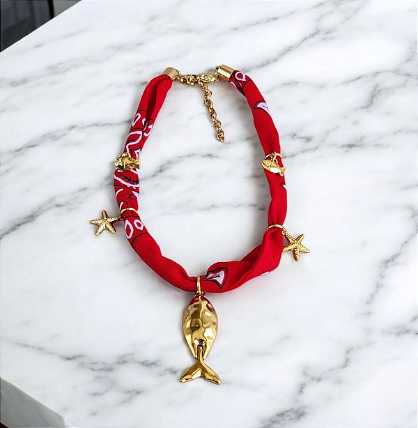 Colar Lenço Vermelho