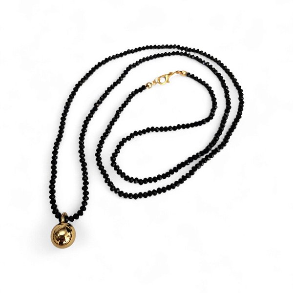 Colar Cristal Pingente Esfera