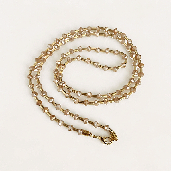 Colar Cristal Bege