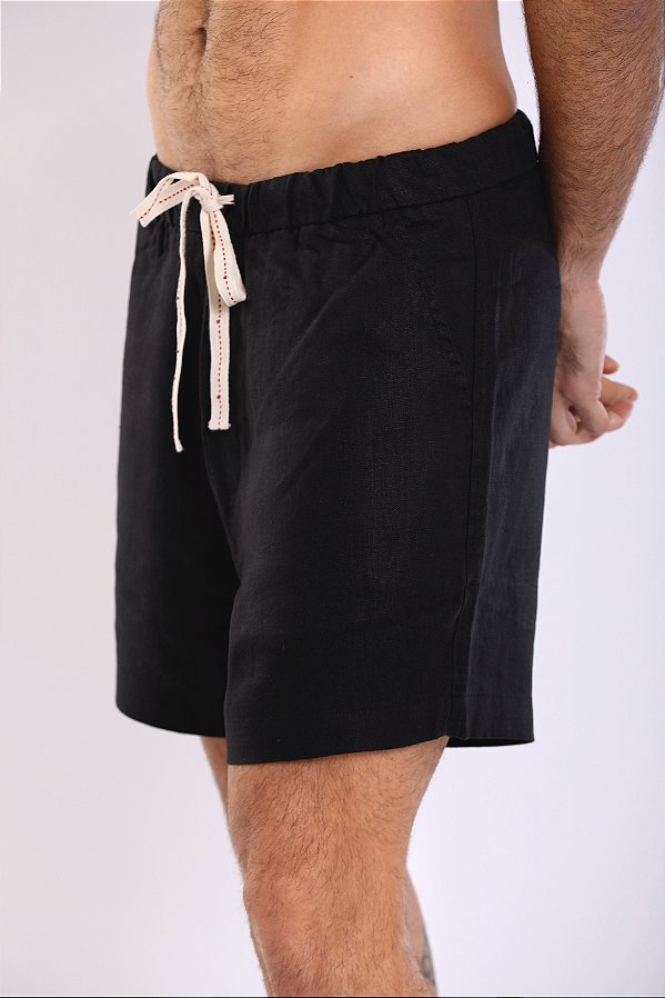 SHORT PURO LINHO PRETO