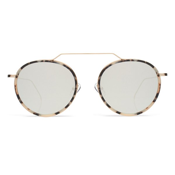 Illesteva Wynwood Ace White Tortoise / Gold / Silver Flat Mirror