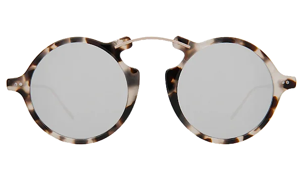 Illesteva Roma II White Tortoise w/ Silver Flat Mirror
