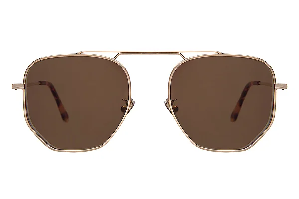 Illesteva Patmos 58 Rose Gold w/ Brown Flat Lenses
