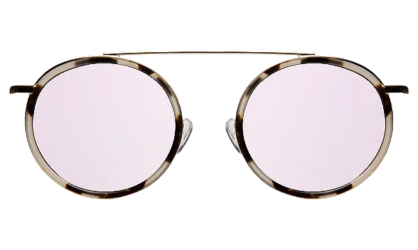 Illesteva Kingston Ace White Tortoise/Gold w/ Rose Flat Mirror