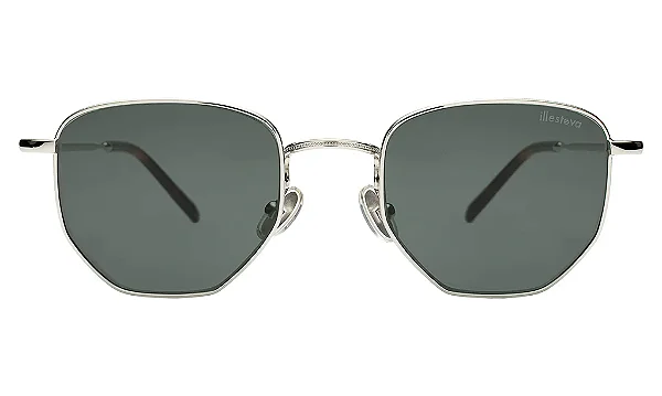 Illesteva Hunter Silver w/ Olive Lenses
