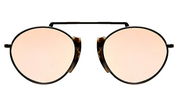 Illesteva Varese II White Tortoise/Gunmetal w/ Rose Mirror